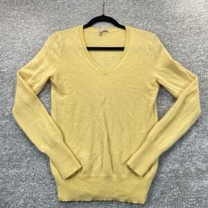 Halogen Womens Yellow 100% Cashmere 2-Ply V-Neck Sweater Size Large L